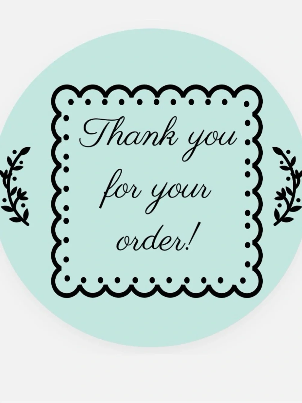 200 Transparent Thank You Order Sticker